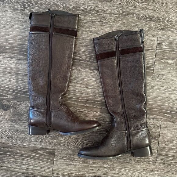 Tory Burch Brown Leather Riding Boots - Picture 4 of 8
